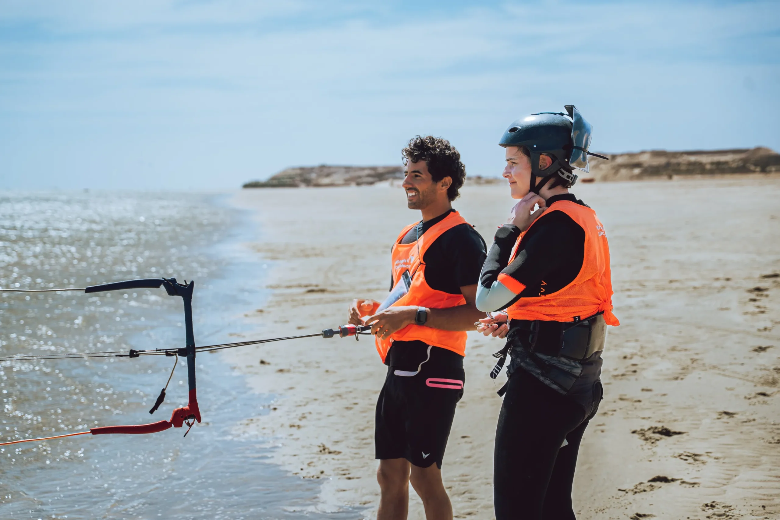 Cours de kitesurf à Dakhla – préparation du premier départ en toute confiance